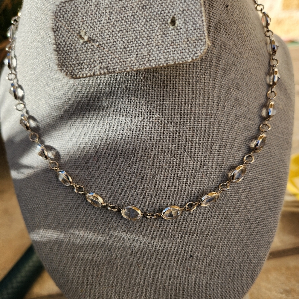 Swarovski Crystal Silver Chain Necklace
